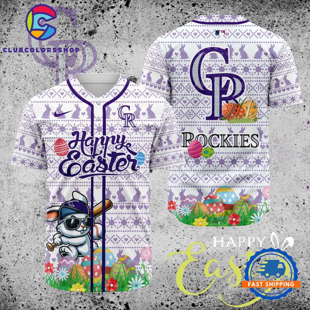 MLB Colorado Rockies Happy Easter Baseball Jersey