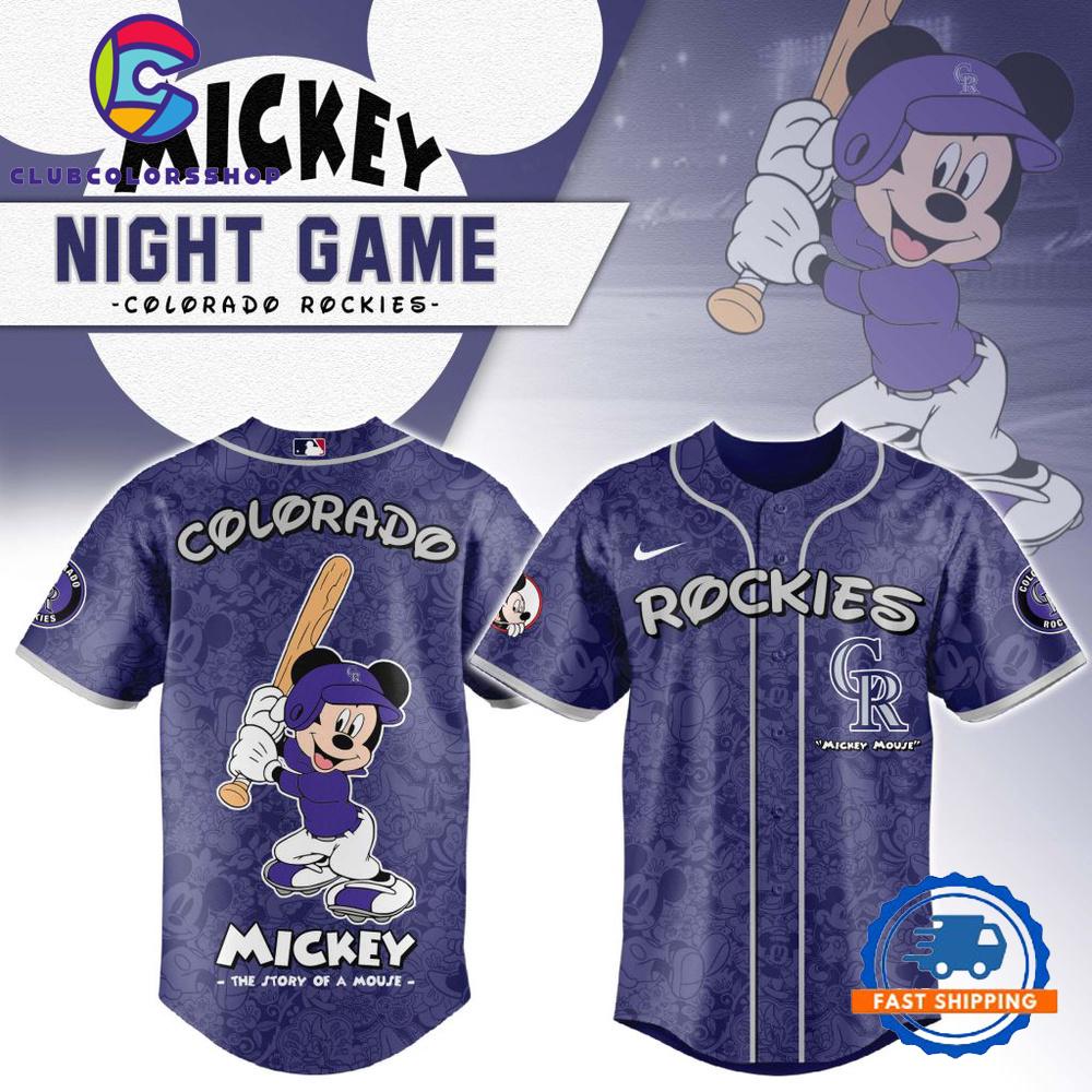 MLB Colorado Rockies Mickey Mouse Baseball Jersey