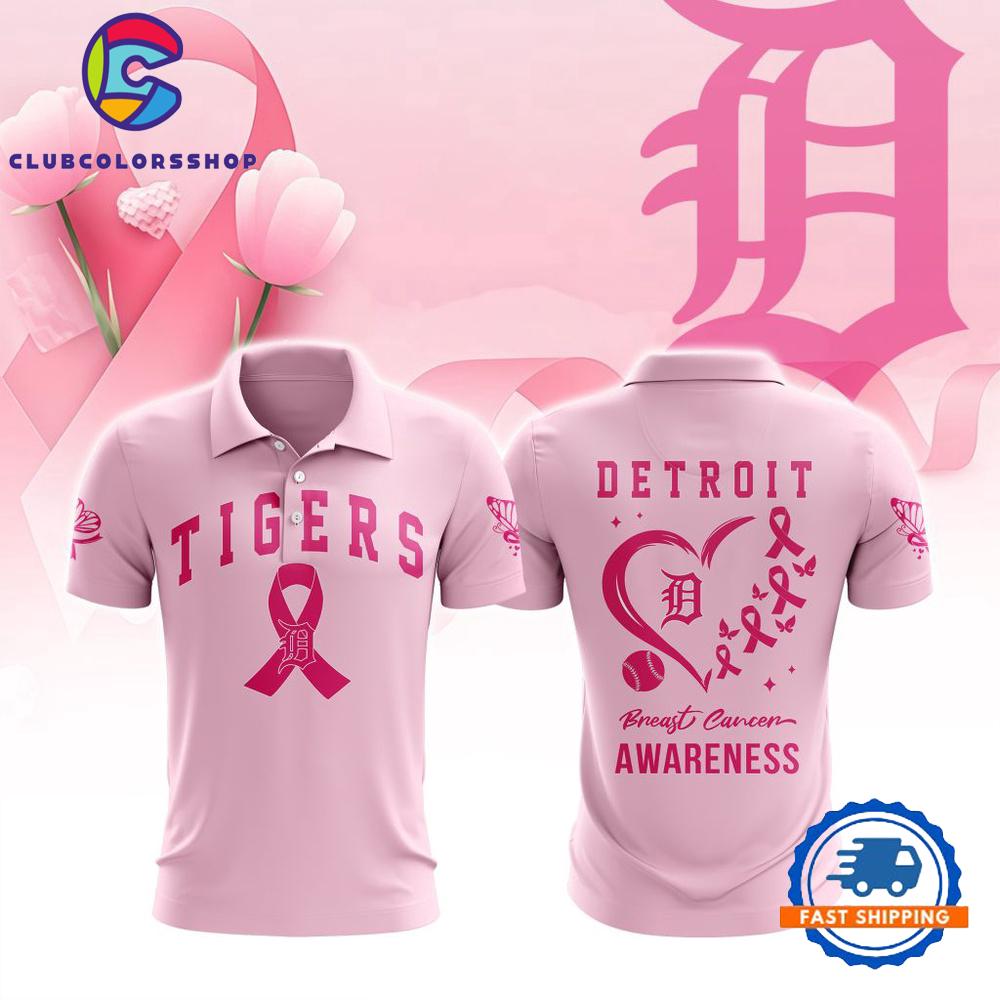 MLB Detroit Tigers Special Pink Breast Cancer Awareness Polo Shirt