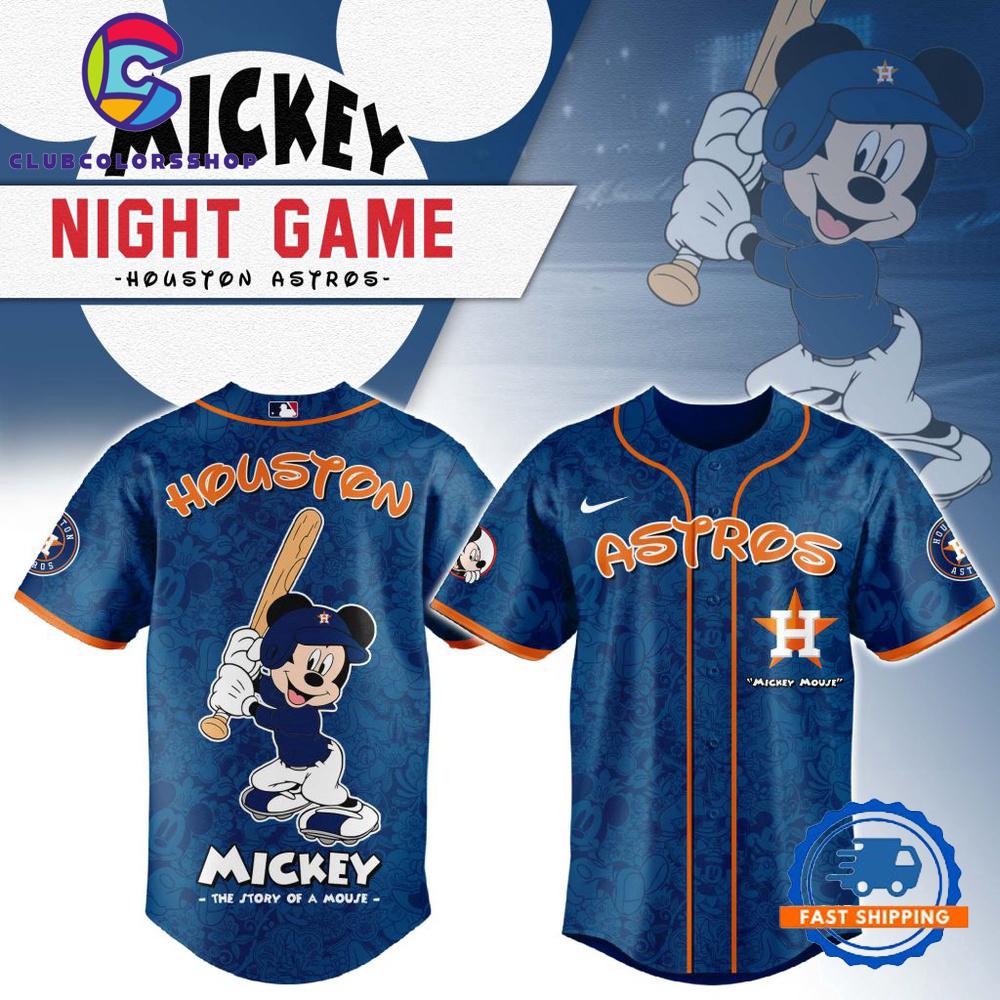 MLB Houston Astros Mickey Mouse Baseball Jersey