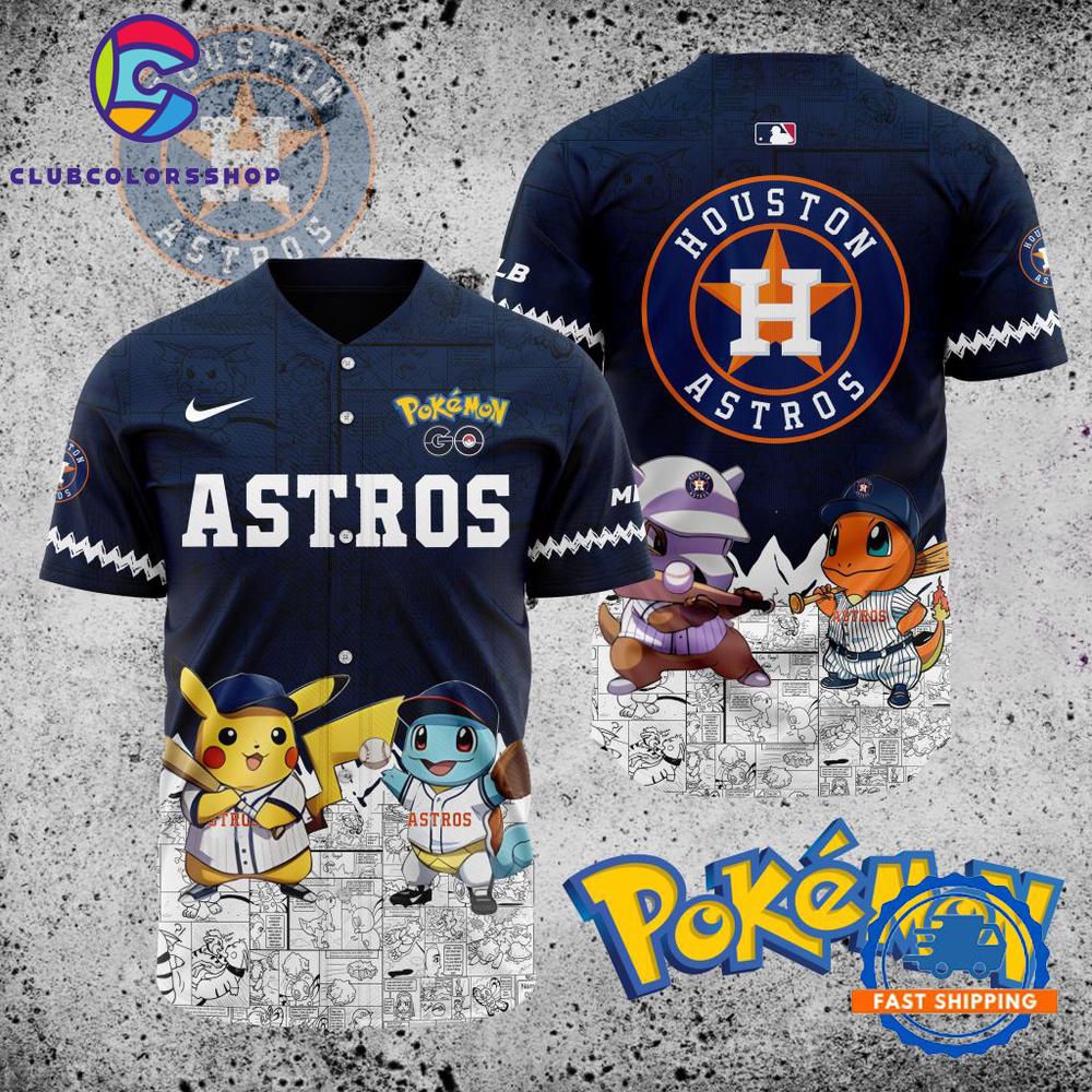 MLB Houston Astros x Pokemon Baseball Jersey