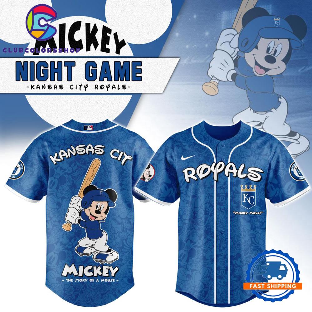 MLB Kansas City Royals Mickey Mouse Baseball Jersey
