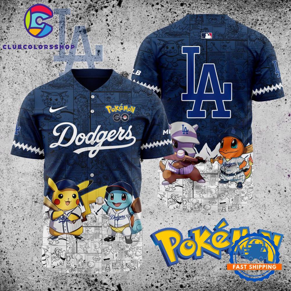 MLB Los Angeles Dodgers x Pokemon Baseball Jersey