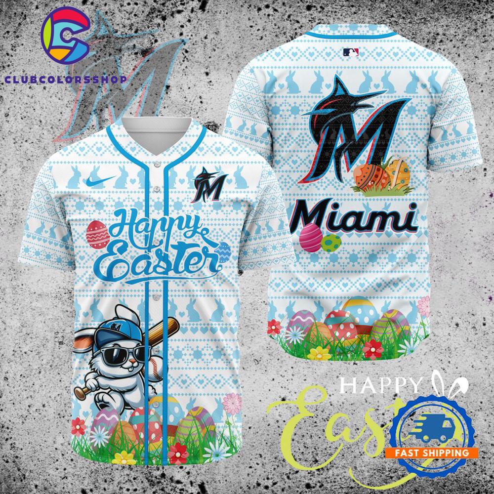 MLB Miami Marlins Happy Easter Baseball Jersey