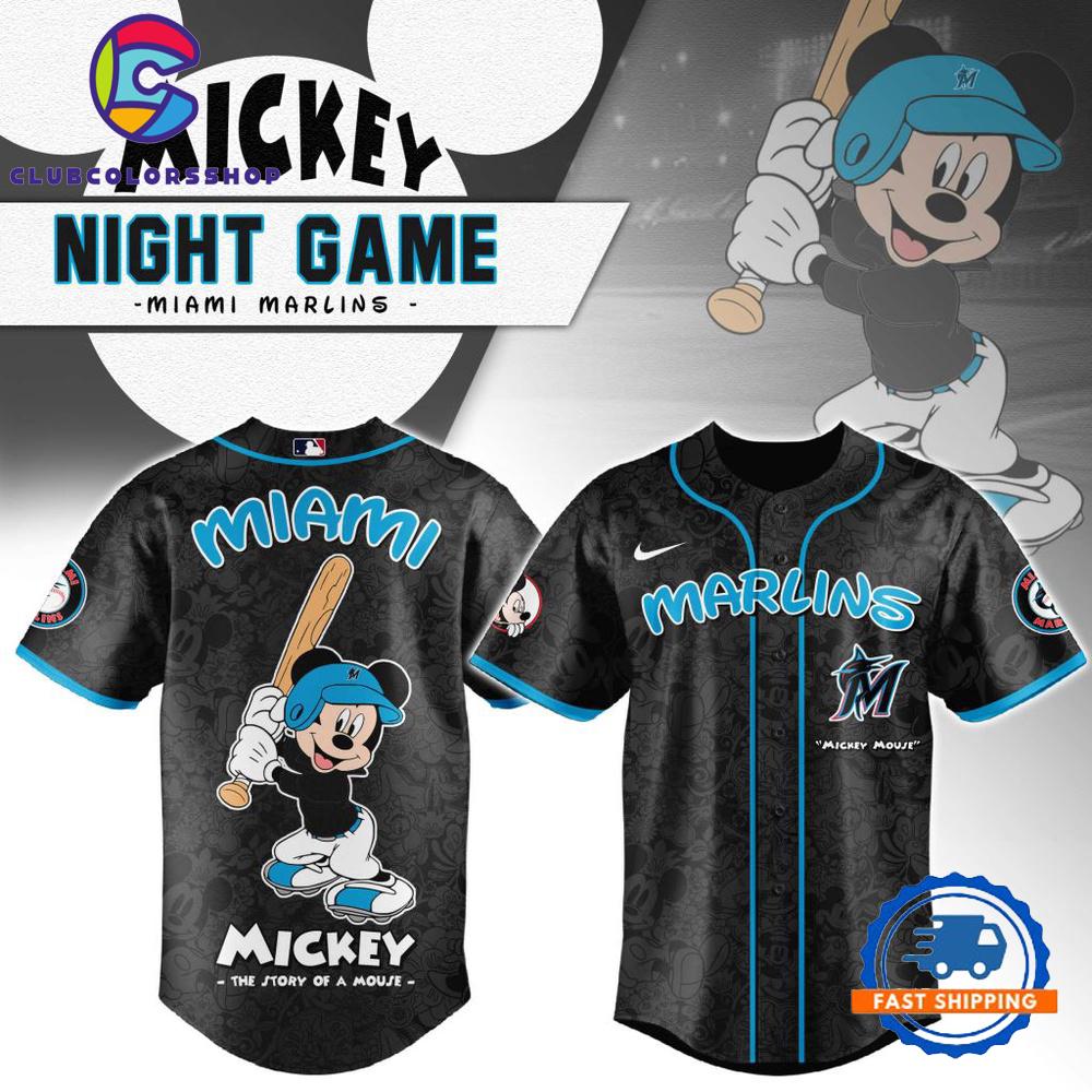 MLB Miami Marlins Mickey Mouse Baseball Jersey