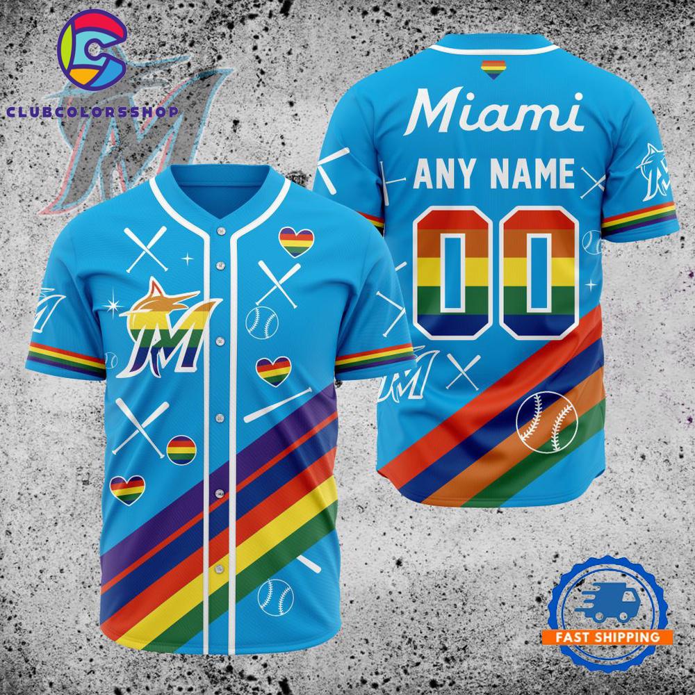 MLB Miami Marlins Pride Heritage Baseball Jersey
