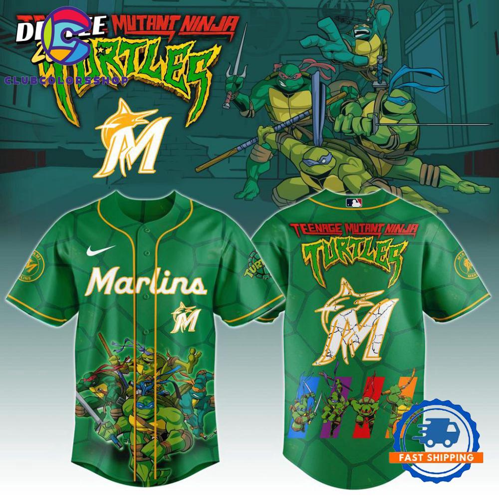 MLB Miami Marlins x Teenage Mutant Ninja Turtles Baseball Jersey