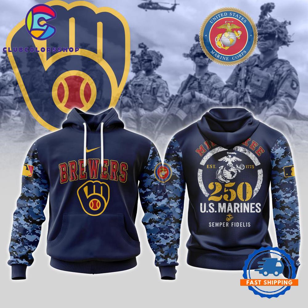 MLB Milwaukee Brewers USMC 250th Birthday Design T Shirt, Hoodie, Sweatshirt MLB Milwaukee Brewers USMC 250th Birthday Design T Shirt, Hoodie, Sweatshirt