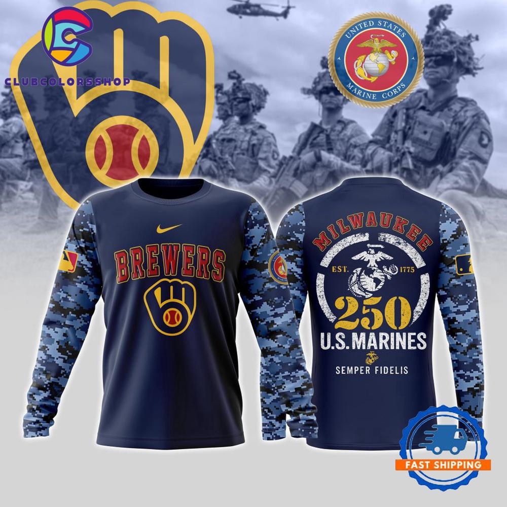 MLB Milwaukee Brewers USMC 250th Birthday Design T Shirt, Hoodie, Sweatshirt MLB Milwaukee Brewers USMC 250th Birthday Design T Shirt, Hoodie, Sweatshirt