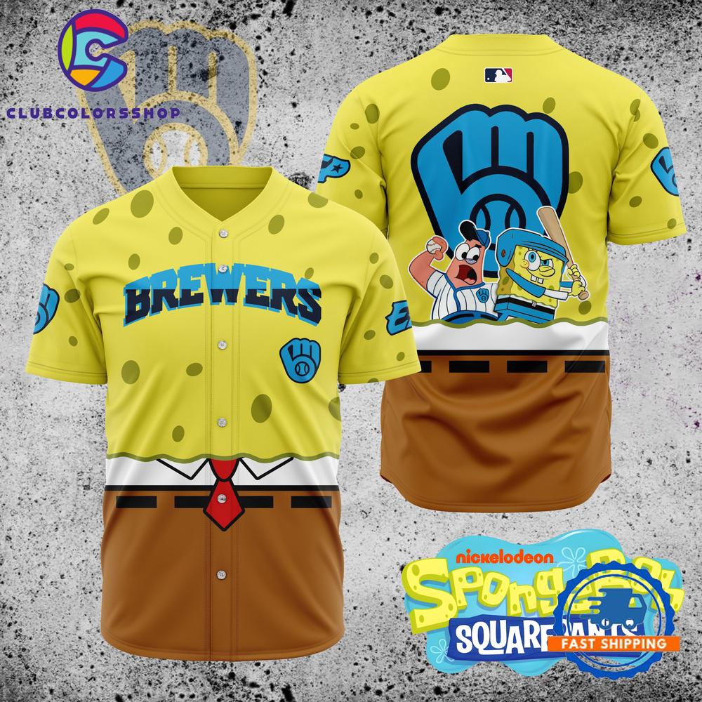 MLB Milwaukee Brewers x SpongeBob SquarePants Baseball Jersey