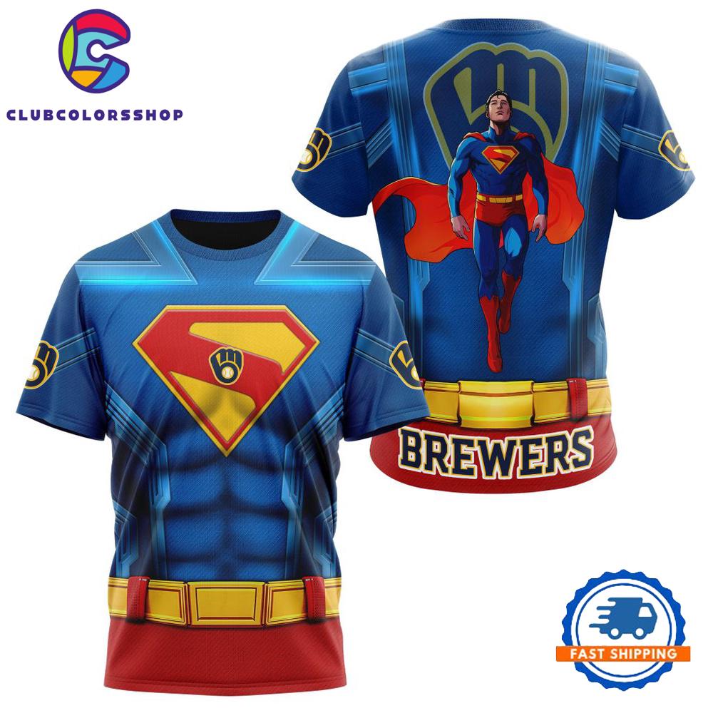 MLB Milwaukee Brewers x Superman Design T Shirt, Hoodie, Sweatshirt