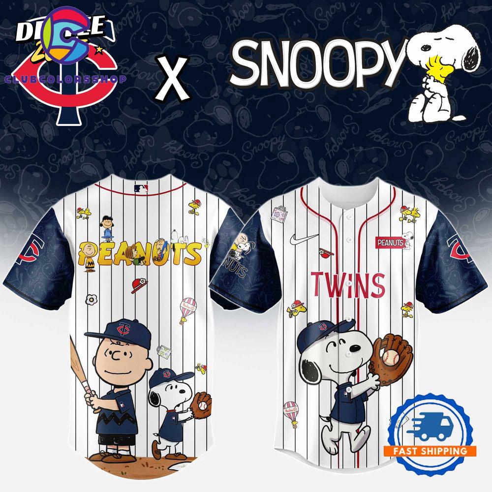 MLB Minnesota Twins Snoopy Peanuts 75th Anniversary Baseball Jersey