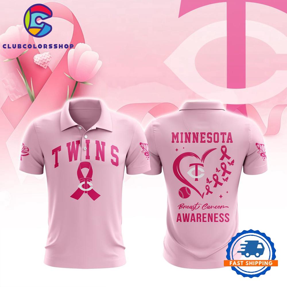 MLB Minnesota Twins Special Pink Breast Cancer Awareness Polo Shirt