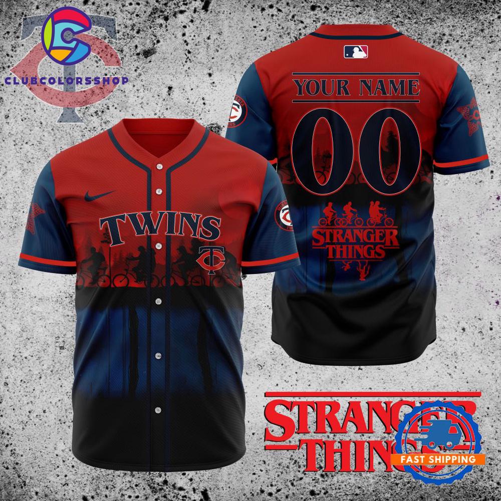 MLB Minnesota Twins x Stranger Things Baseball Jersey