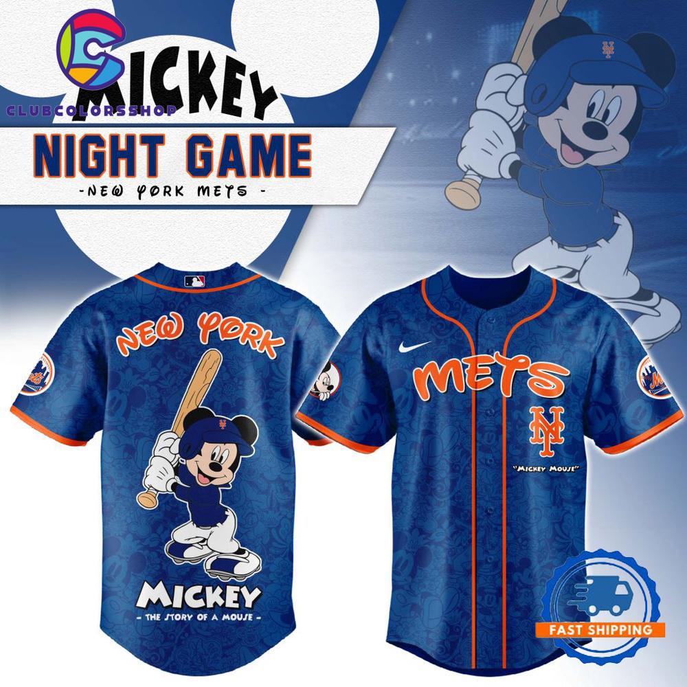 MLB New York Mets Mickey Mouse Baseball Jersey