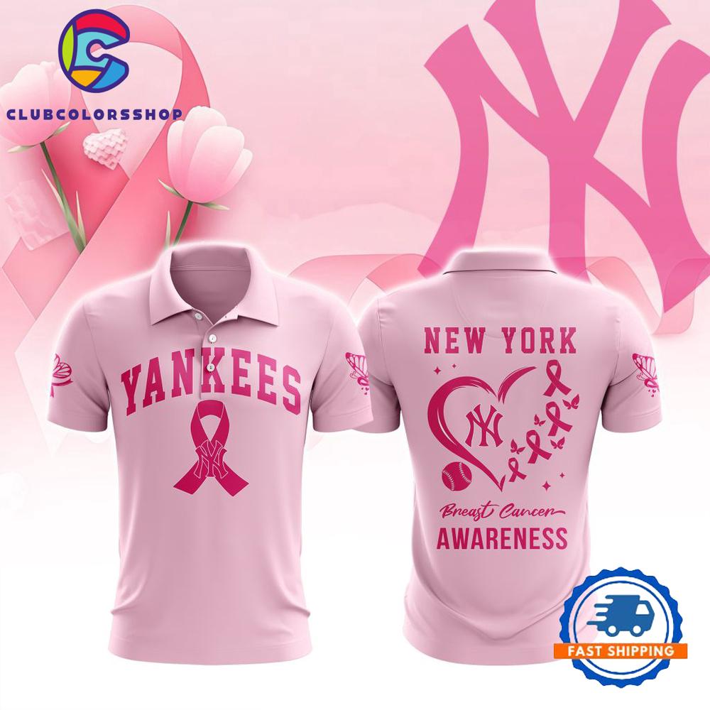 MLB New York Yankees Special Pink Breast Cancer Awareness Polo Shirt