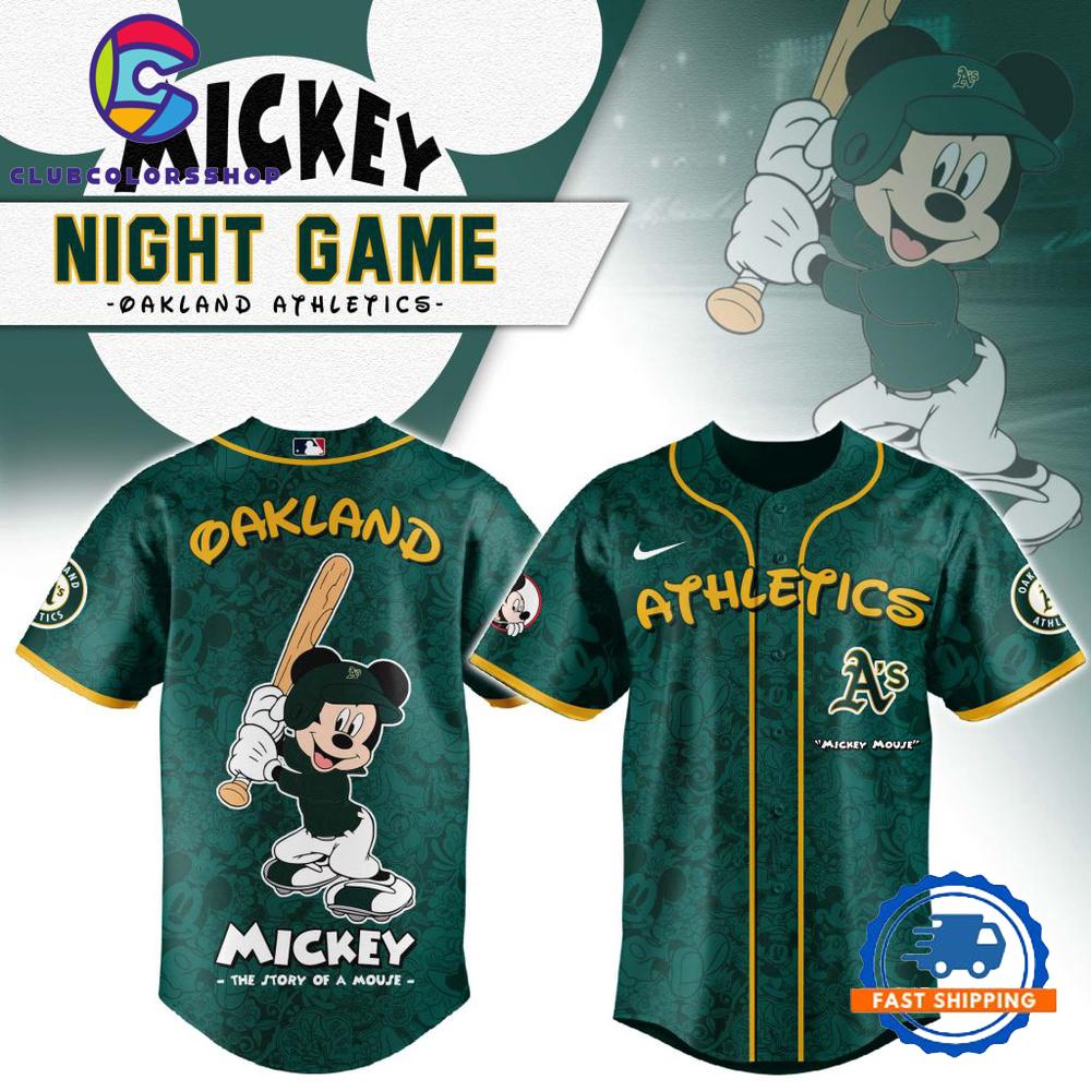 MLB Oakland Athletics Mickey Mouse Baseball Jersey