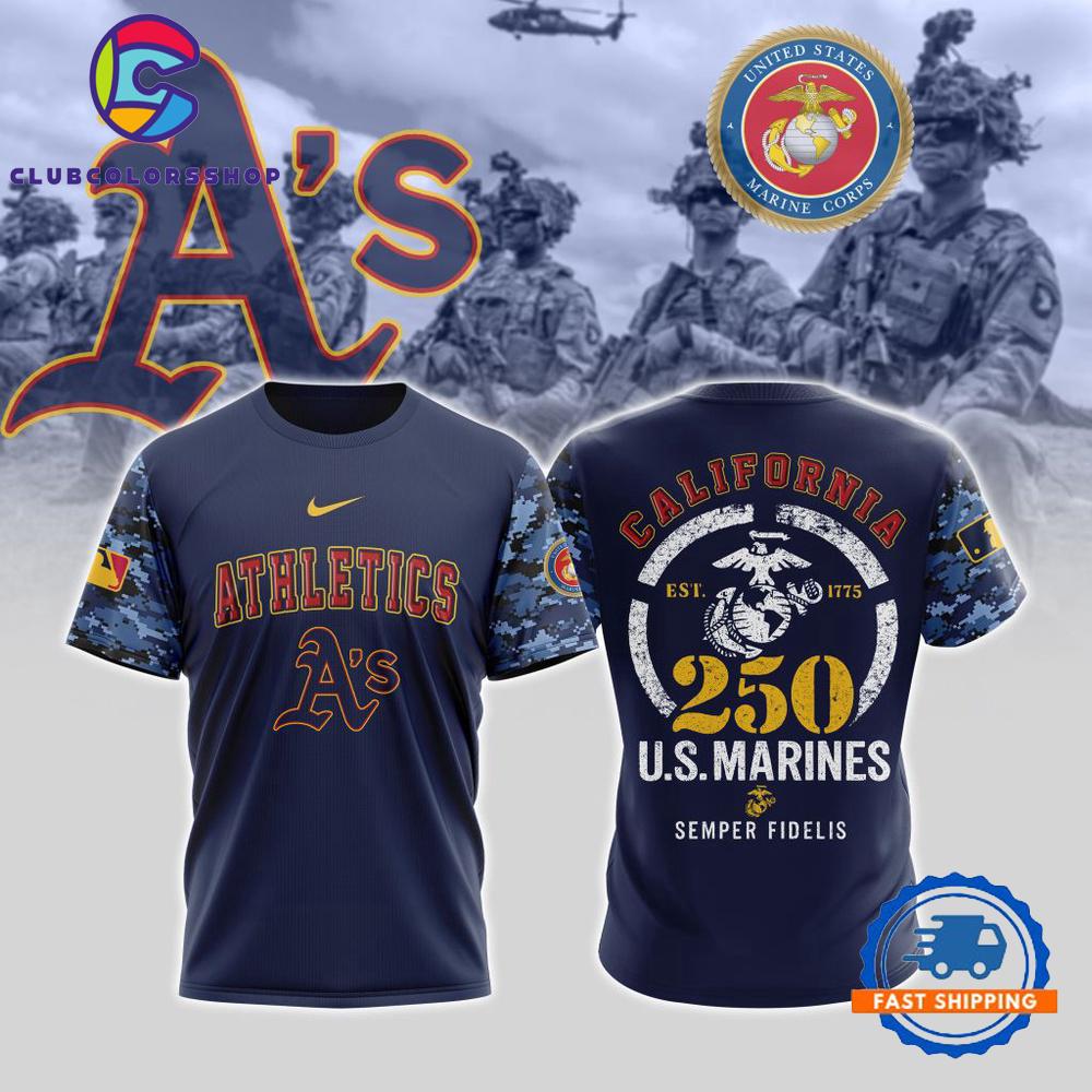 MLB Oakland Athletics USMC 250th Birthday Design T Shirt, Hoodie, Sweatshirt