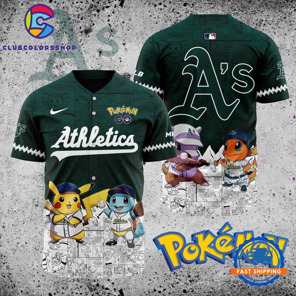 MLB Oakland Athletics x Pokemon Baseball Jersey