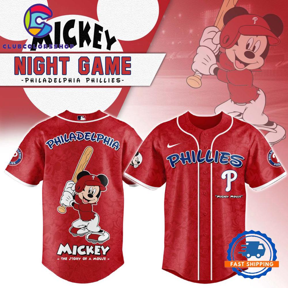 MLB Philadelphia Phillies Mickey Mouse Baseball Jersey