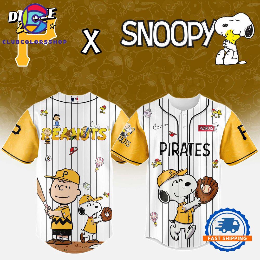 MLB Pittsburgh Pirates Snoopy Peanuts 75th Anniversary Baseball Jersey