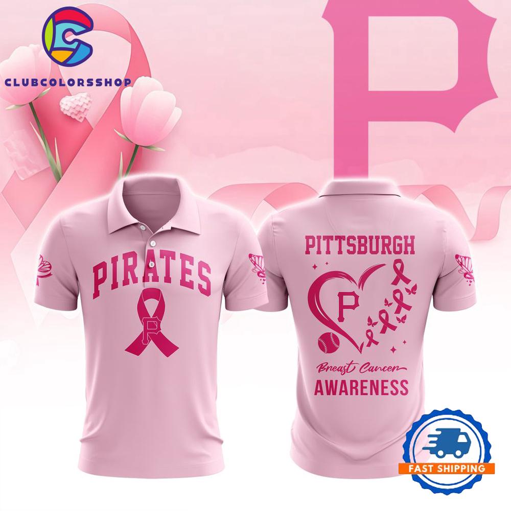 MLB Pittsburgh Pirates Special Pink Breast Cancer Awareness Polo Shirt