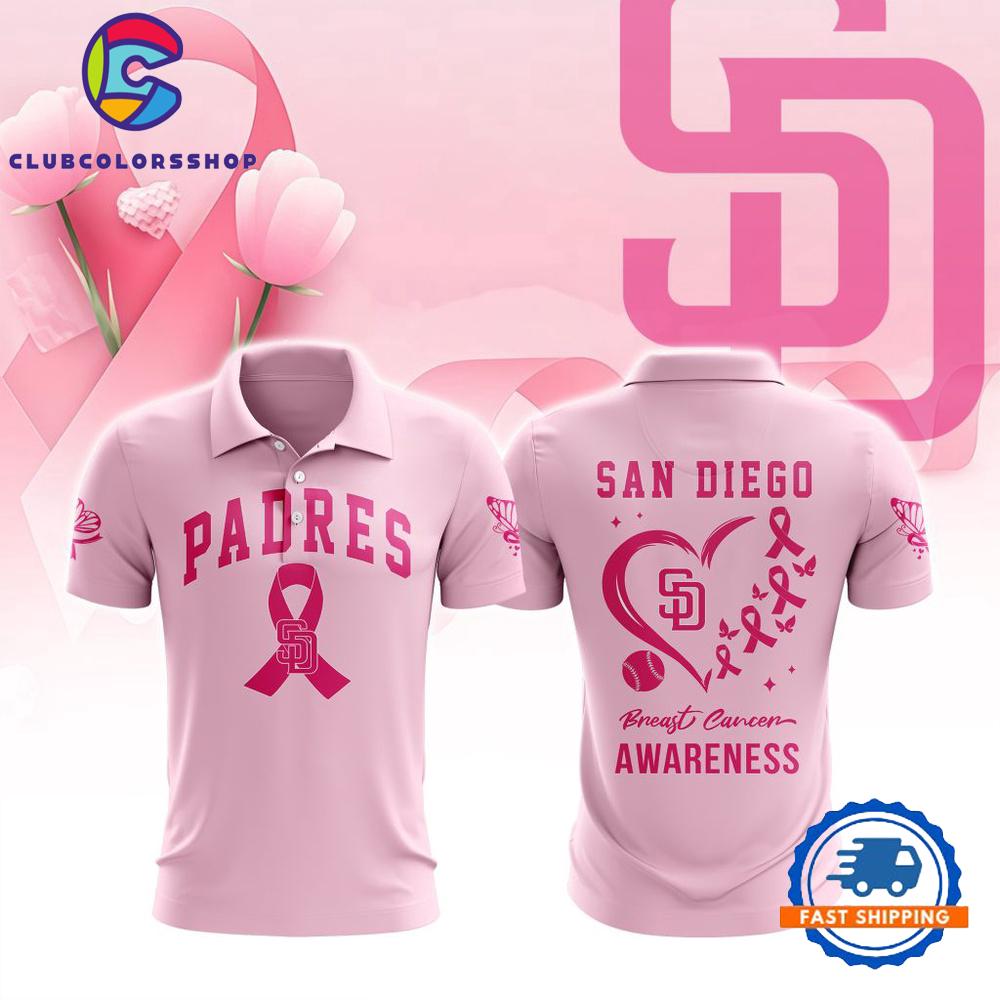 MLB San Diego Padres Special Pink Breast Cancer Awareness Polo Shirt