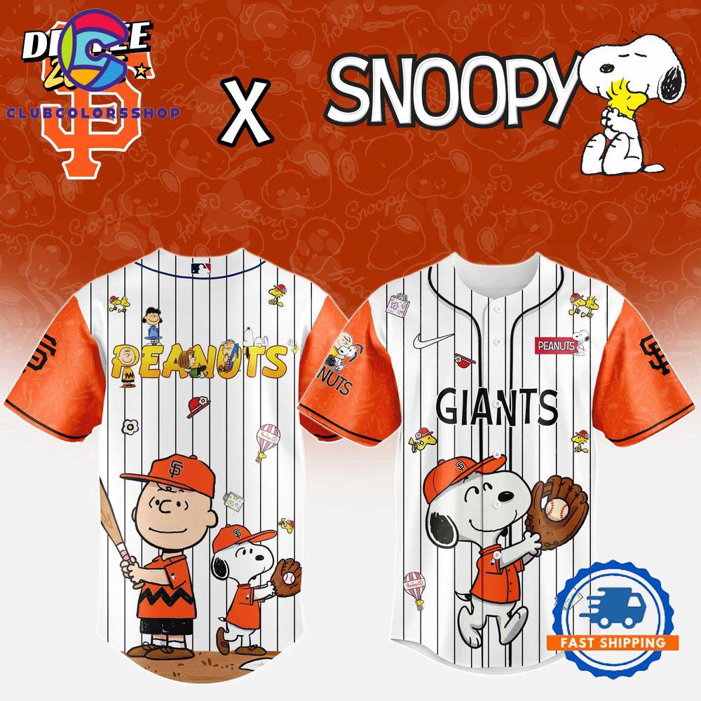 MLB San Francisco Giants Snoopy Peanuts 75th Anniversary Baseball Jersey