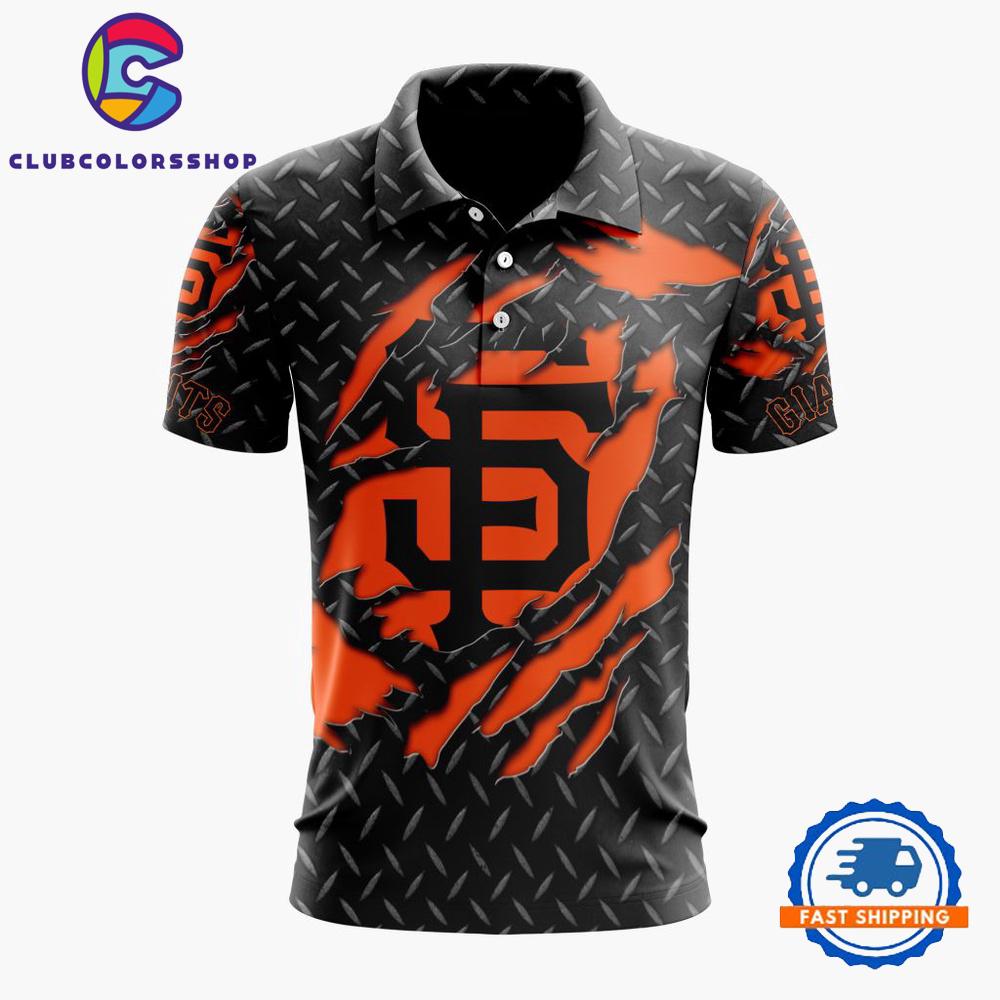 MLB San Francisco Giants Special Black Metal Design Polo Shirt