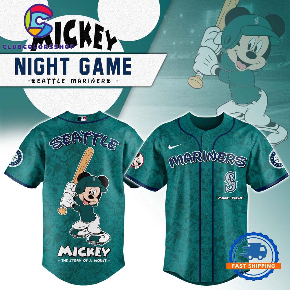 MLB Seattle Mariners Mickey Mouse Baseball Jersey