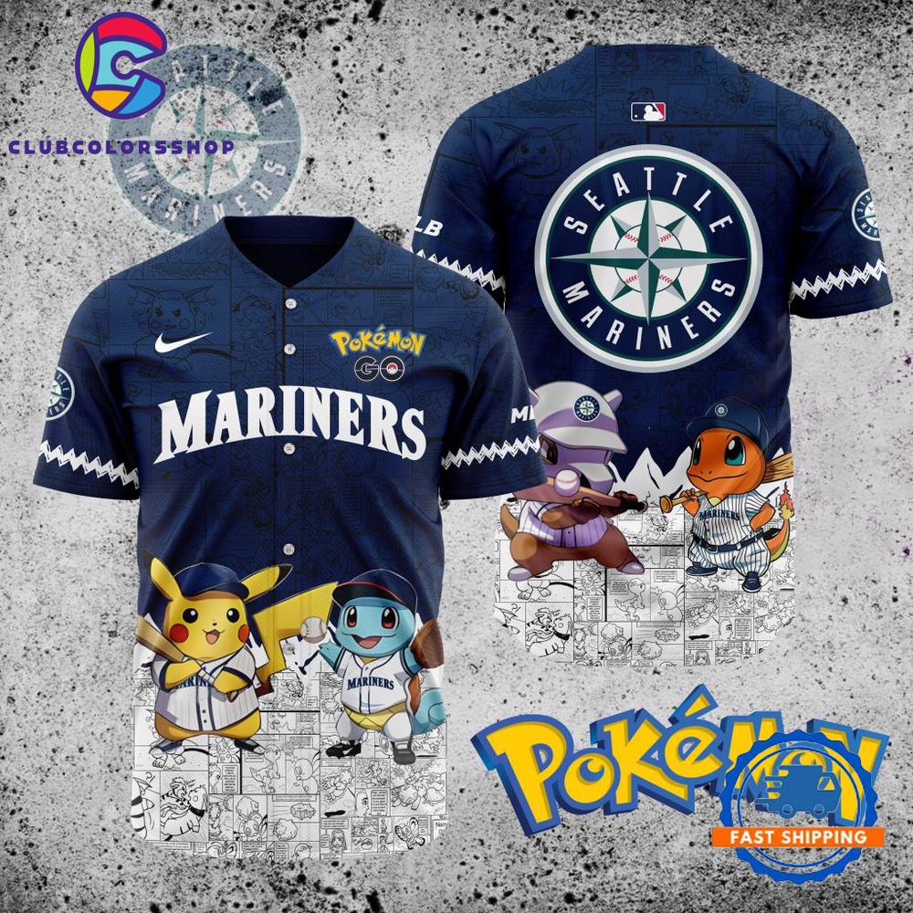 MLB Seattle Mariners x Pokemon Baseball Jersey