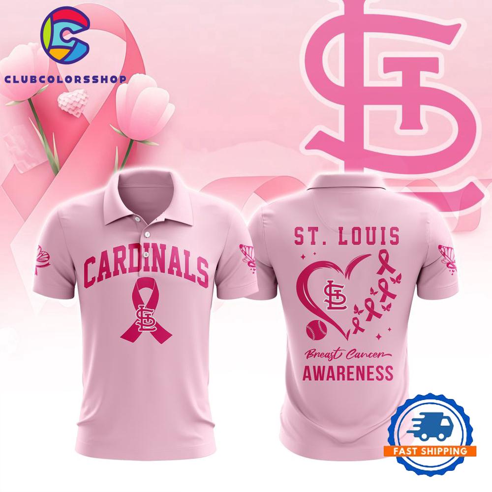MLB St. Louis Cardinals Special Pink Breast Cancer Awareness Polo Shirt