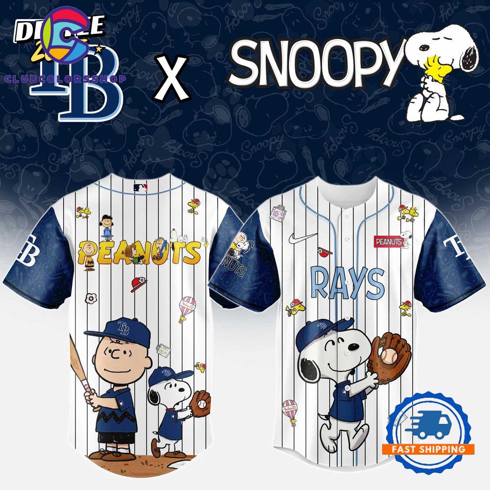 MLB Tampa Bay Rays Snoopy Peanuts 75th Anniversary Baseball Jersey