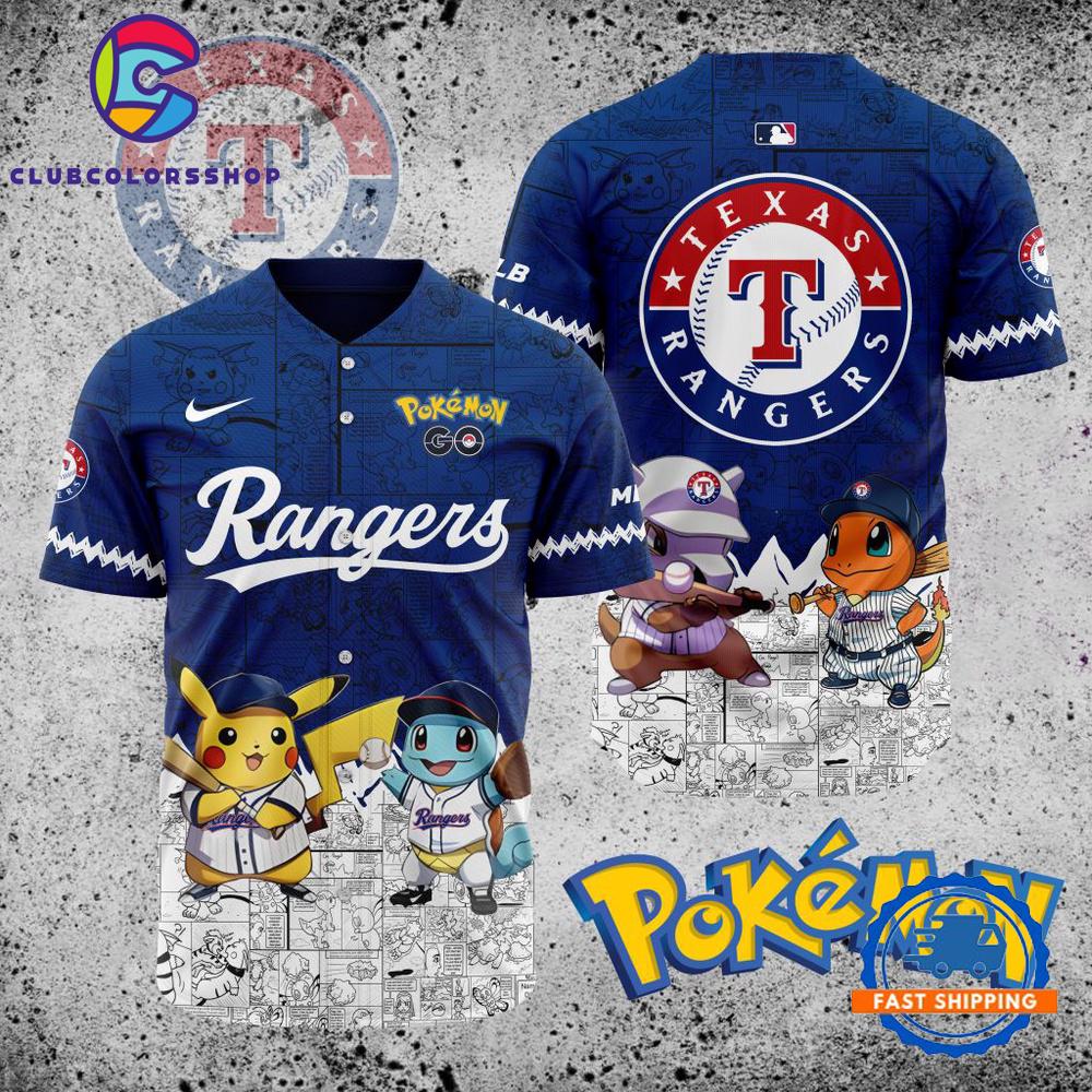 MLB Texas Rangers x Pokemon Baseball Jersey