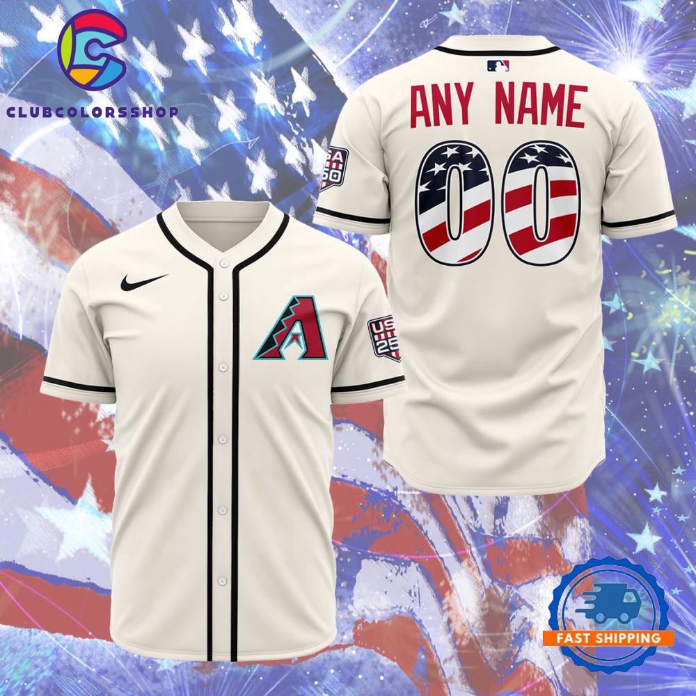MLB Arizona Diamondbacks Personalized 2026 Stars And Stripes 4th Of July Baseball Jersey