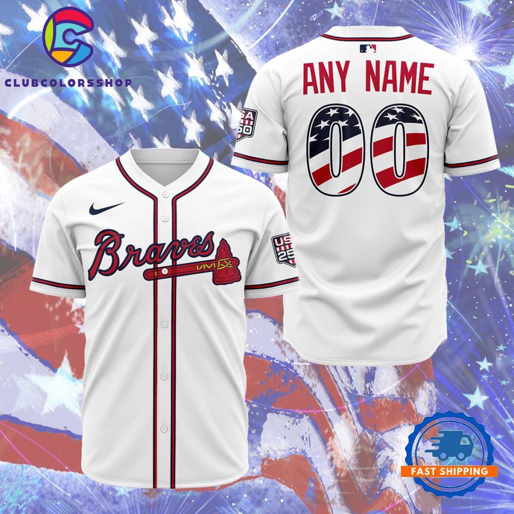 MLB Atlanta Braves Personalized 2026 Stars And Stripes 4th Of July Baseball Jersey