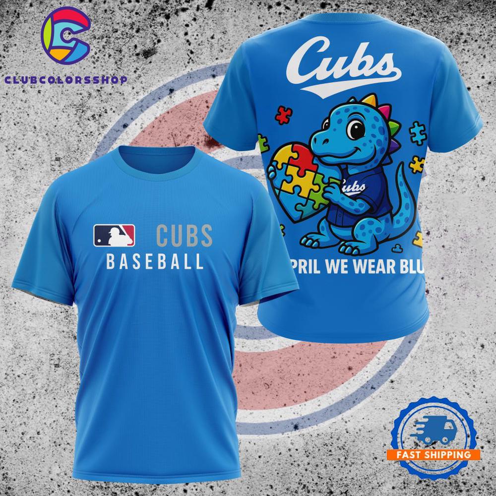 MLB Chicago Cubs In April We Wear Blue T Shirt