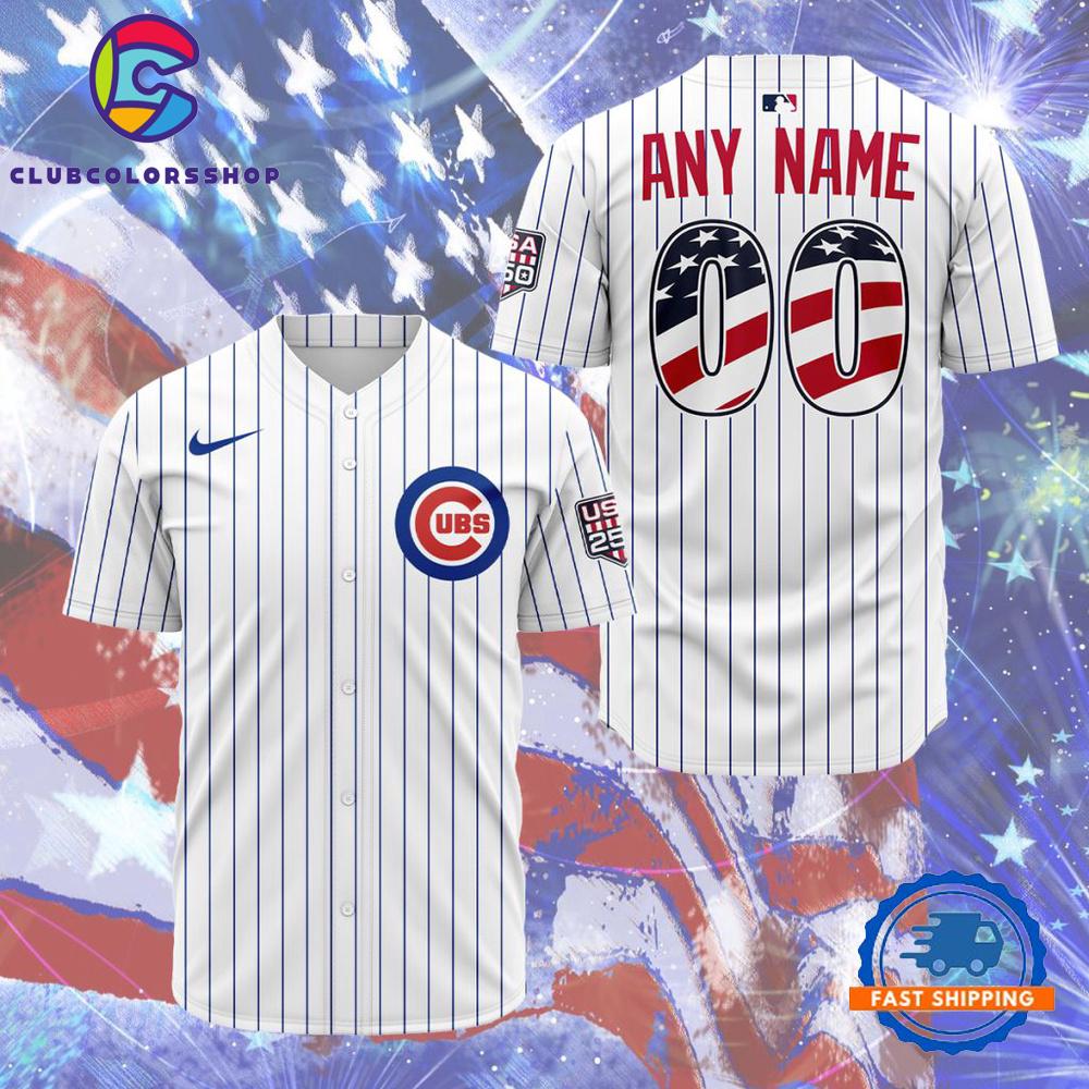 MLB Chicago Cubs Personalized 2026 Stars And Stripes 4th Of July Baseball Jersey