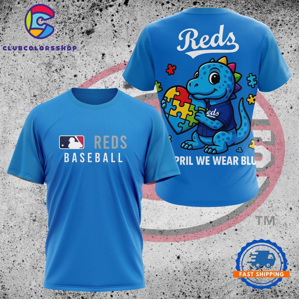 MLB Cincinnati Reds In April We Wear Blue T Shirt