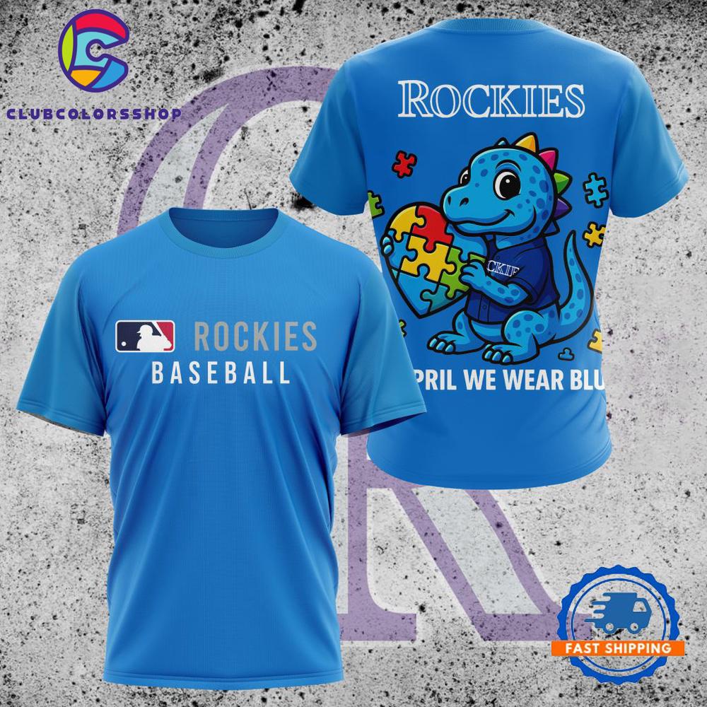 MLB Colorado Rockies In April We Wear Blue T Shirt