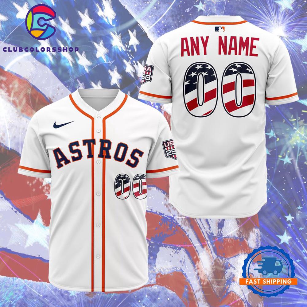 MLB Houston Astros Personalized 2026 Stars And Stripes 4th Of July Baseball Jersey