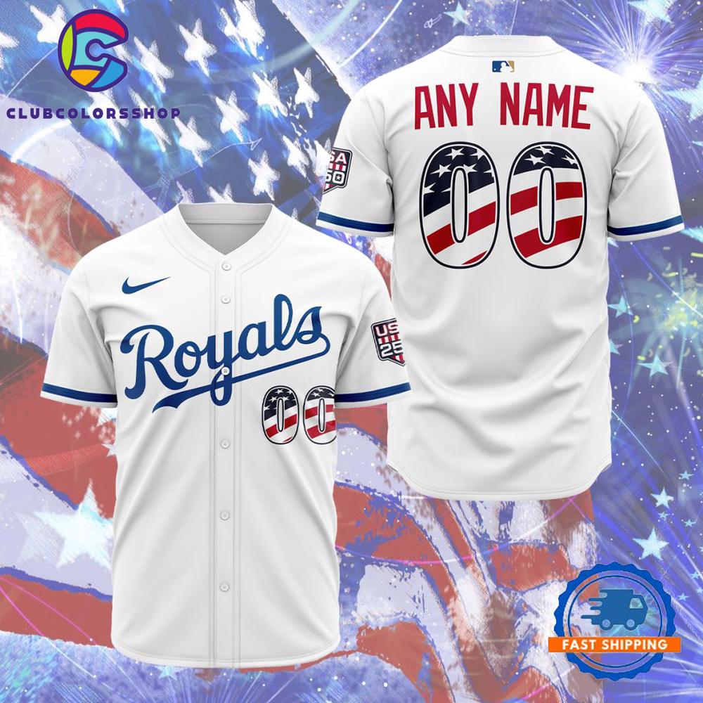 MLB Kansas City Royals Personalized 2026 Stars And Stripes 4th Of July Baseball Jersey