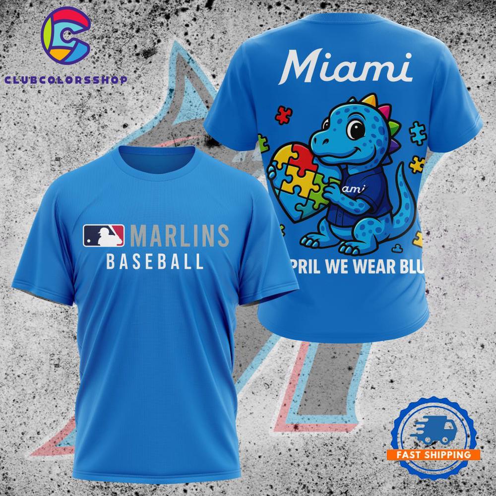 MLB Miami Marlins In April We Wear Blue T Shirt