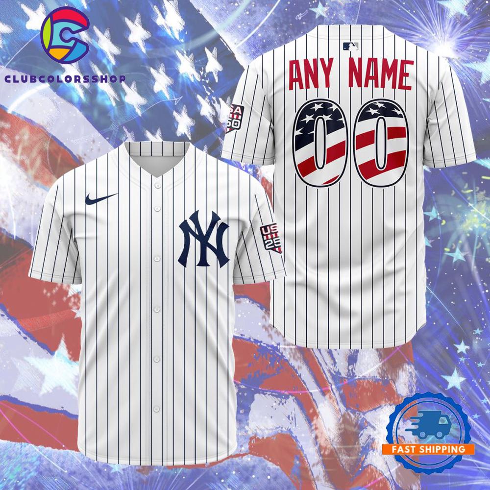 MLB New York Yankees Personalized 2026 Stars And Stripes 4th Of July Baseball Jersey