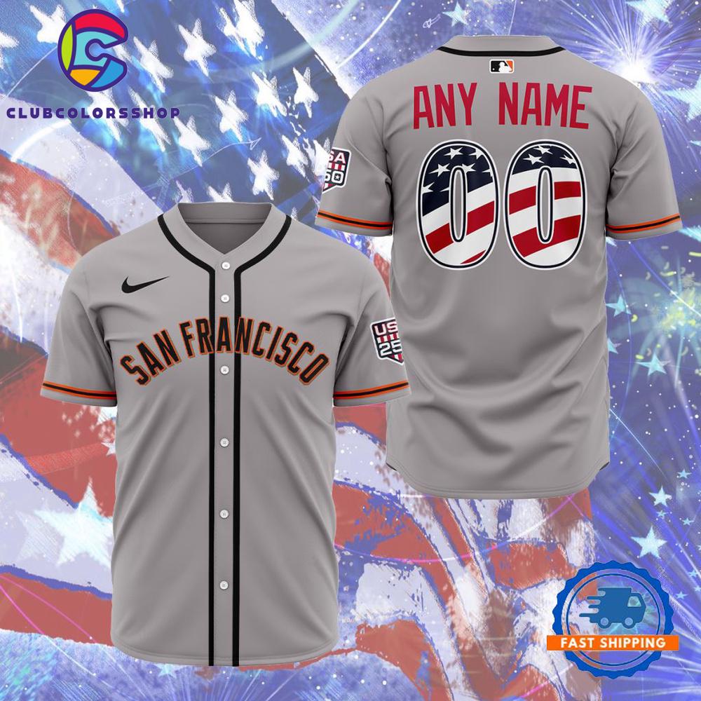 MLB San Francisco Giants Personalized 2026 Stars And Stripes 4th Of July Baseball Jersey