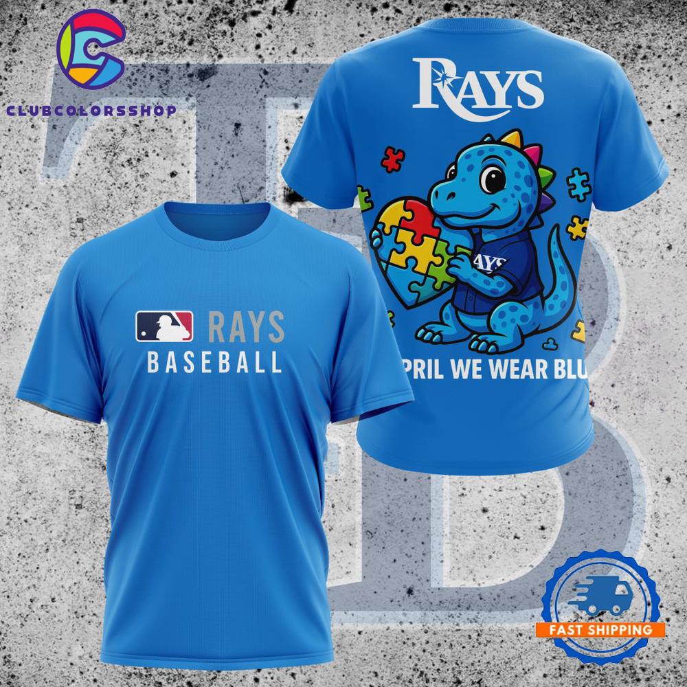 MLB Tampa Bay Rays In April We Wear Blue T Shirt