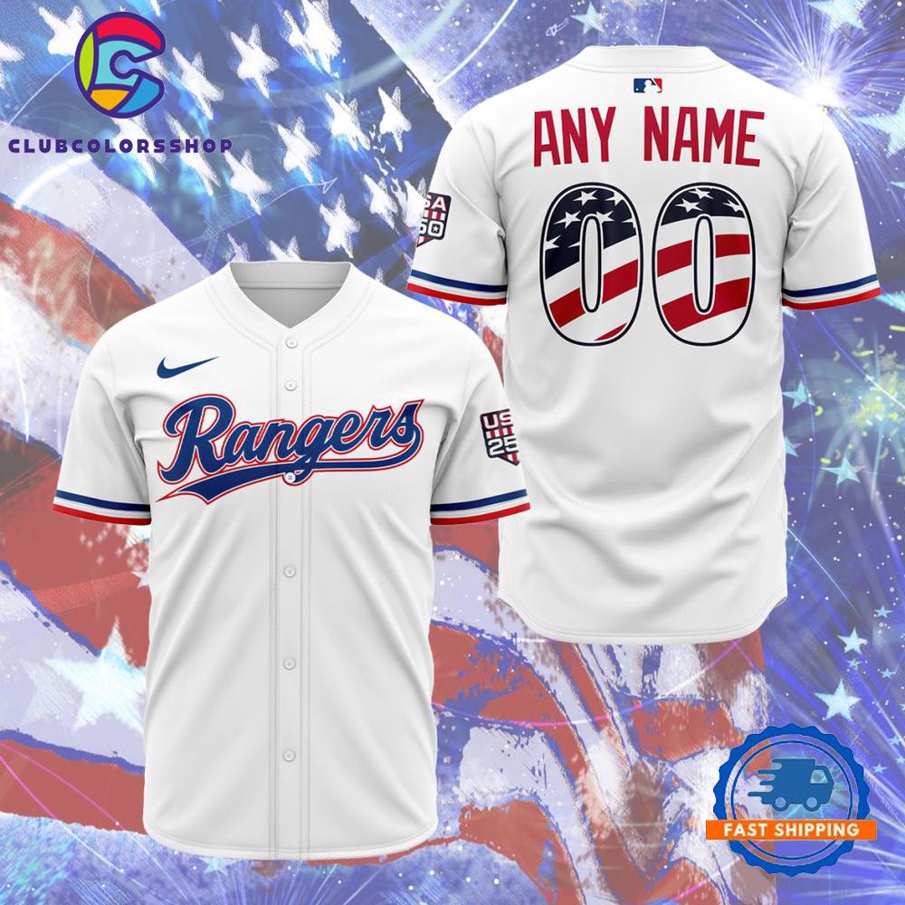 MLB Texas Rangers Personalized 2026 Stars And Stripes 4th Of July Baseball Jersey