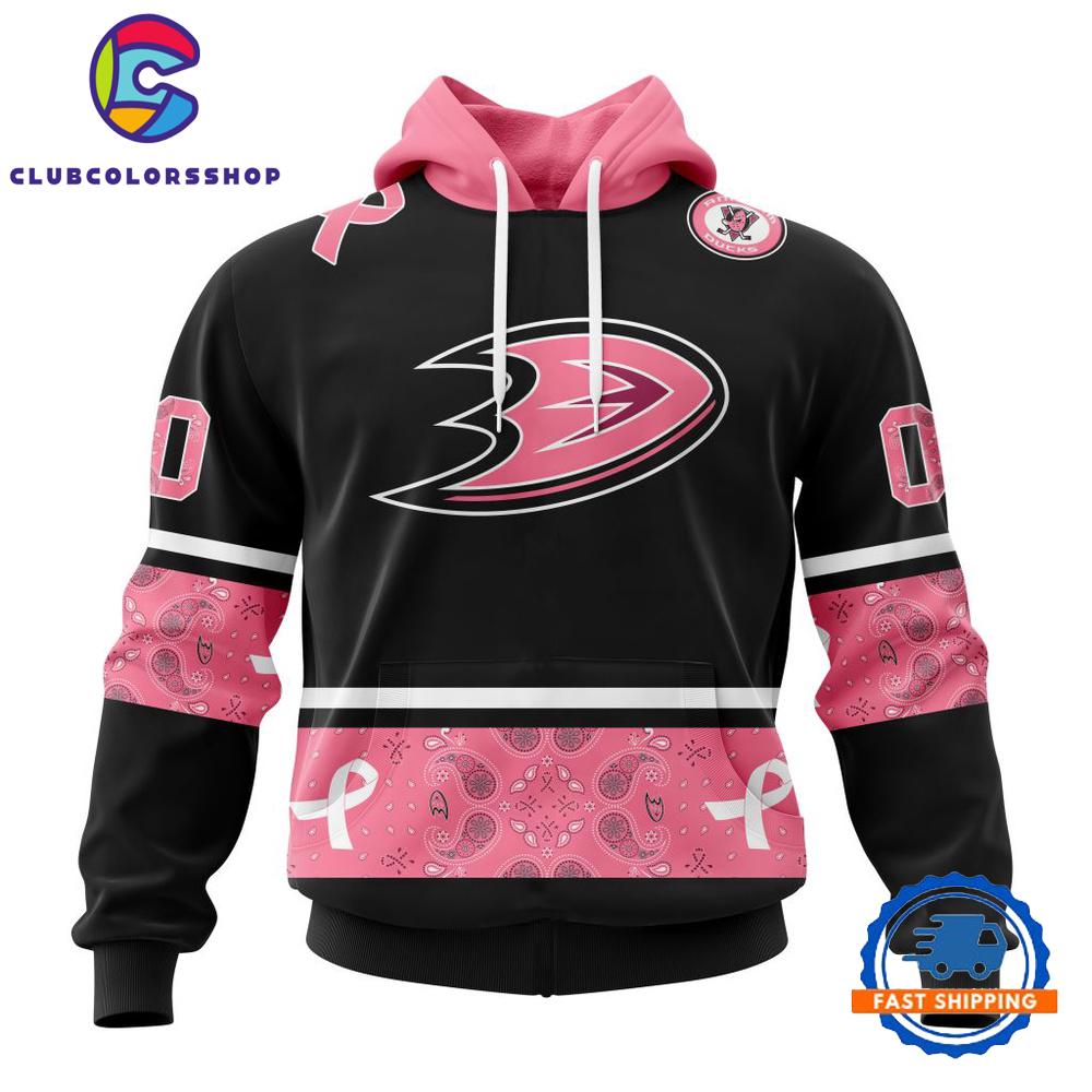NHL Anaheim Ducks In Classic Style With Paisley WE WEAR PINK BREAST CANCER Hoodie, T Shirt, Sweatshirt