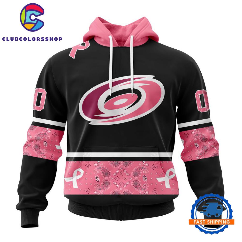 NHL Carolina Hurricanes In Classic Style With Paisley WE WEAR PINK BREAST CANCER Hoodie, T Shirt, Sweatshirt