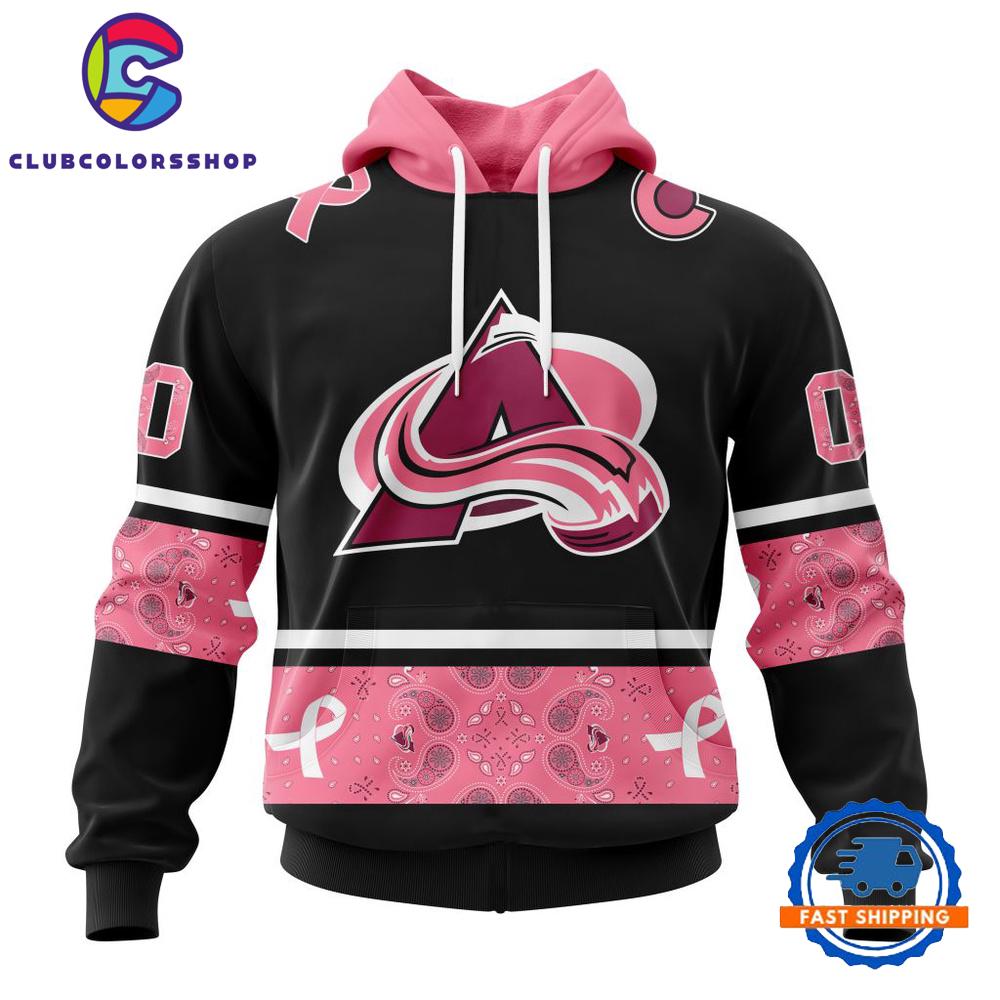 NHL Colorado Avalanche In Classic Style With Paisley WE WEAR PINK BREAST CANCER Hoodie, T Shirt, Sweatshirt